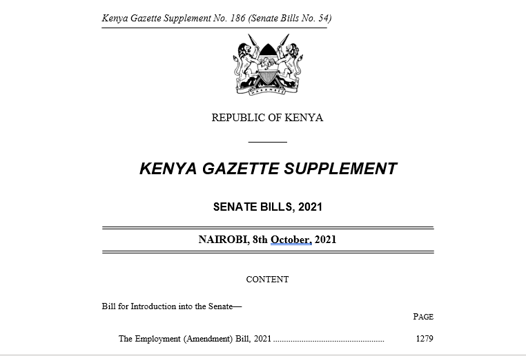 The Employment (Amendment) Bill, 2021