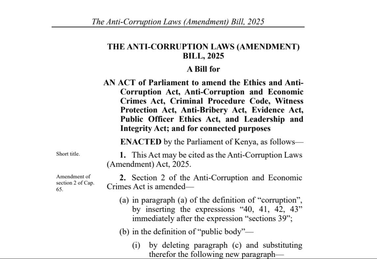 Anti-Corruption Laws (Amendment) Bill, 2025.